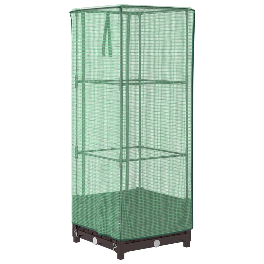 Plantenbak verhoogd met kashoes 40x40x123 cm rattanlook is nu te koop bij PeponiXL, paradijselijk wonen!