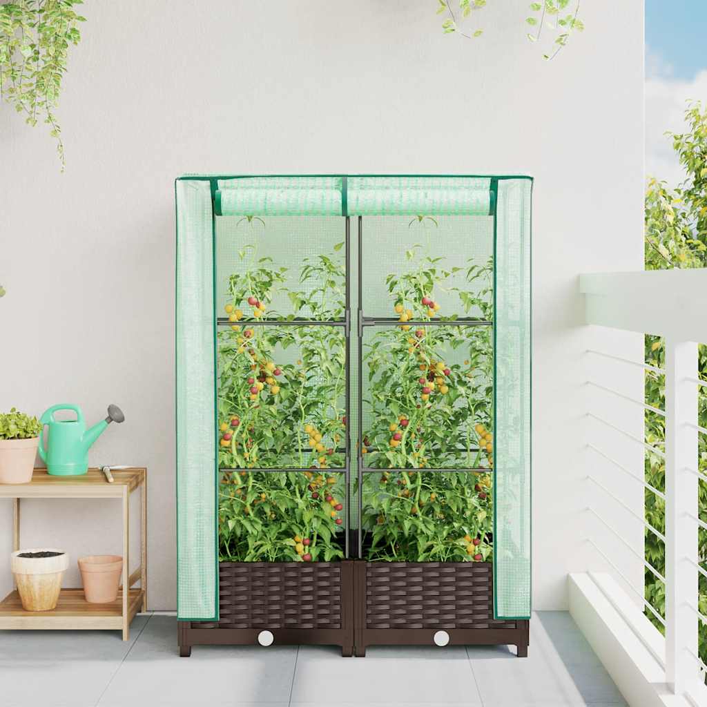 Plantenbak verhoogd met kashoes 80x40x123 cm rattanlook is nu te koop bij PeponiXL, paradijselijk wonen!