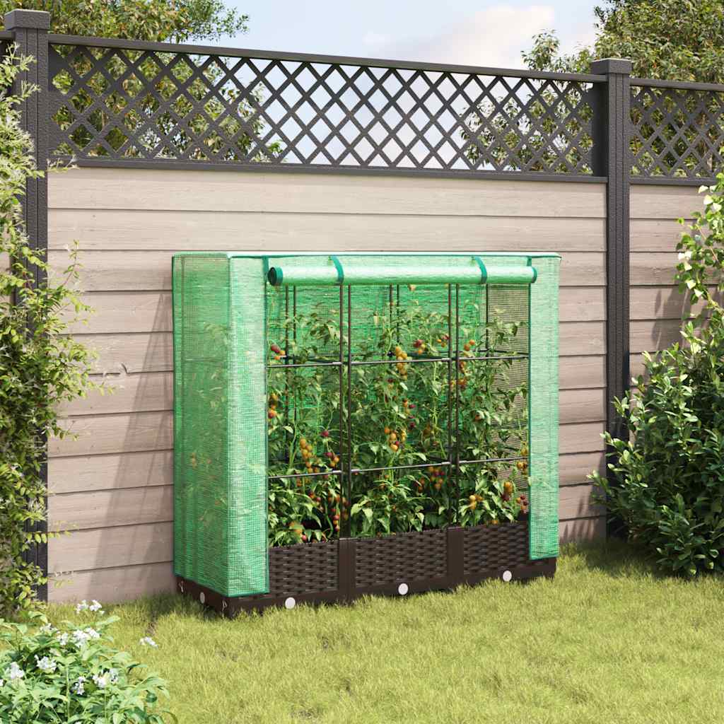 Plantenbak verhoogd met kashoes 120x40x123 cm rattanlook is nu te koop bij PeponiXL, paradijselijk wonen!