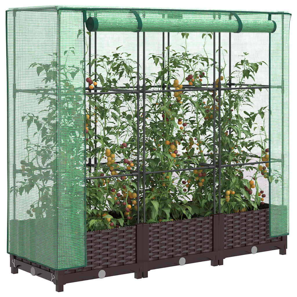 Plantenbak verhoogd met kashoes 120x40x123 cm rattanlook is nu te koop bij PeponiXL, paradijselijk wonen!