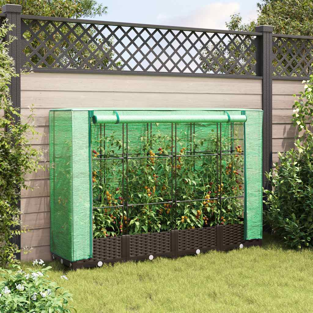 Plantenbak verhoogd met kashoes 160x40x123 cm rattanlook is nu te koop bij PeponiXL, paradijselijk wonen!