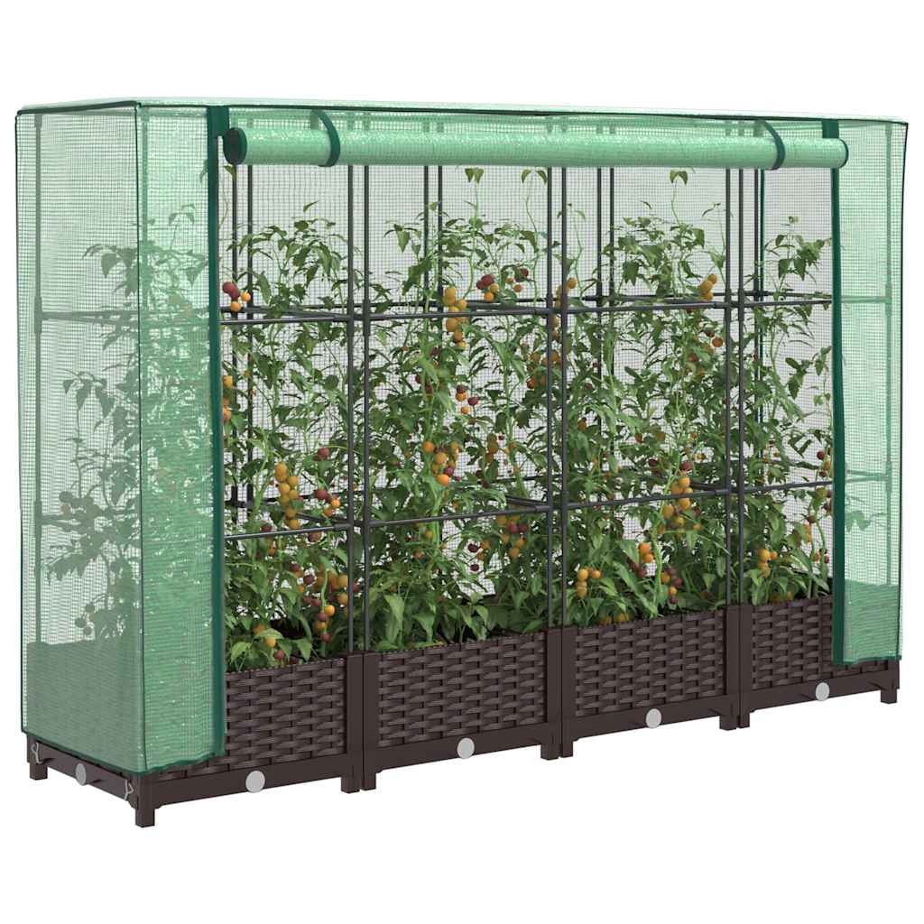 Plantenbak verhoogd met kashoes 160x40x123 cm rattanlook is nu te koop bij PeponiXL, paradijselijk wonen!