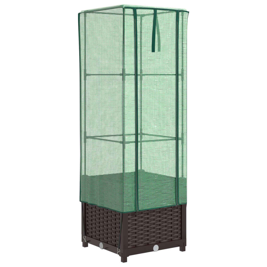 Plantenbak verhoogd met kashoes 40x40x139 cm rattanlook is nu te koop bij PeponiXL, paradijselijk wonen!