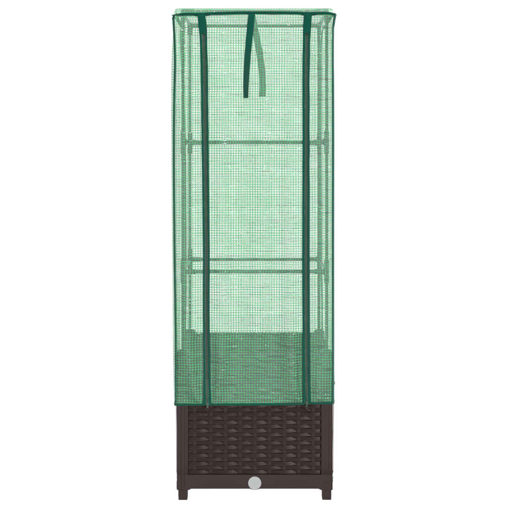 Plantenbak verhoogd met kashoes 40x40x139 cm rattanlook is nu te koop bij PeponiXL, paradijselijk wonen!