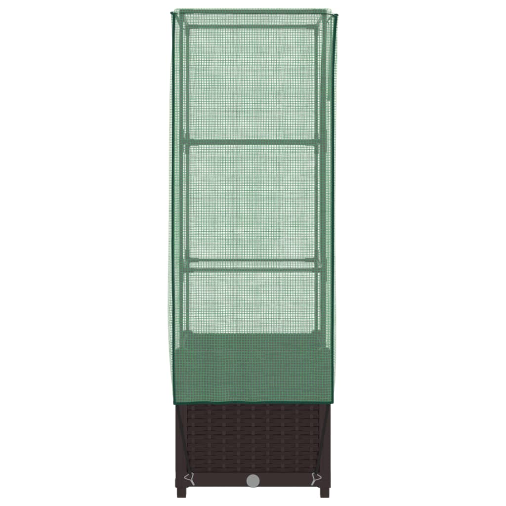 Plantenbak verhoogd met kashoes 40x40x139 cm rattanlook is nu te koop bij PeponiXL, paradijselijk wonen!