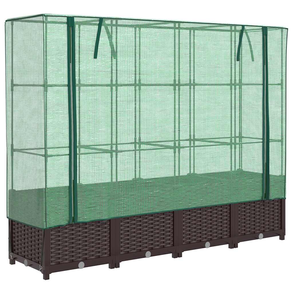 Plantenbak verhoogd met kashoes 160x40x138 cm rattanlook is nu te koop bij PeponiXL, paradijselijk wonen!