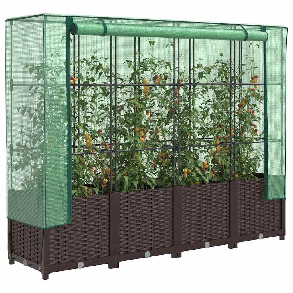 Plantenbak verhoogd met kashoes 160x40x138 cm rattanlook is nu te koop bij PeponiXL, paradijselijk wonen!