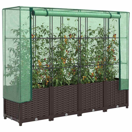 Plantenbak verhoogd met kashoes 160x40x138 cm rattanlook is nu te koop bij PeponiXL, paradijselijk wonen!