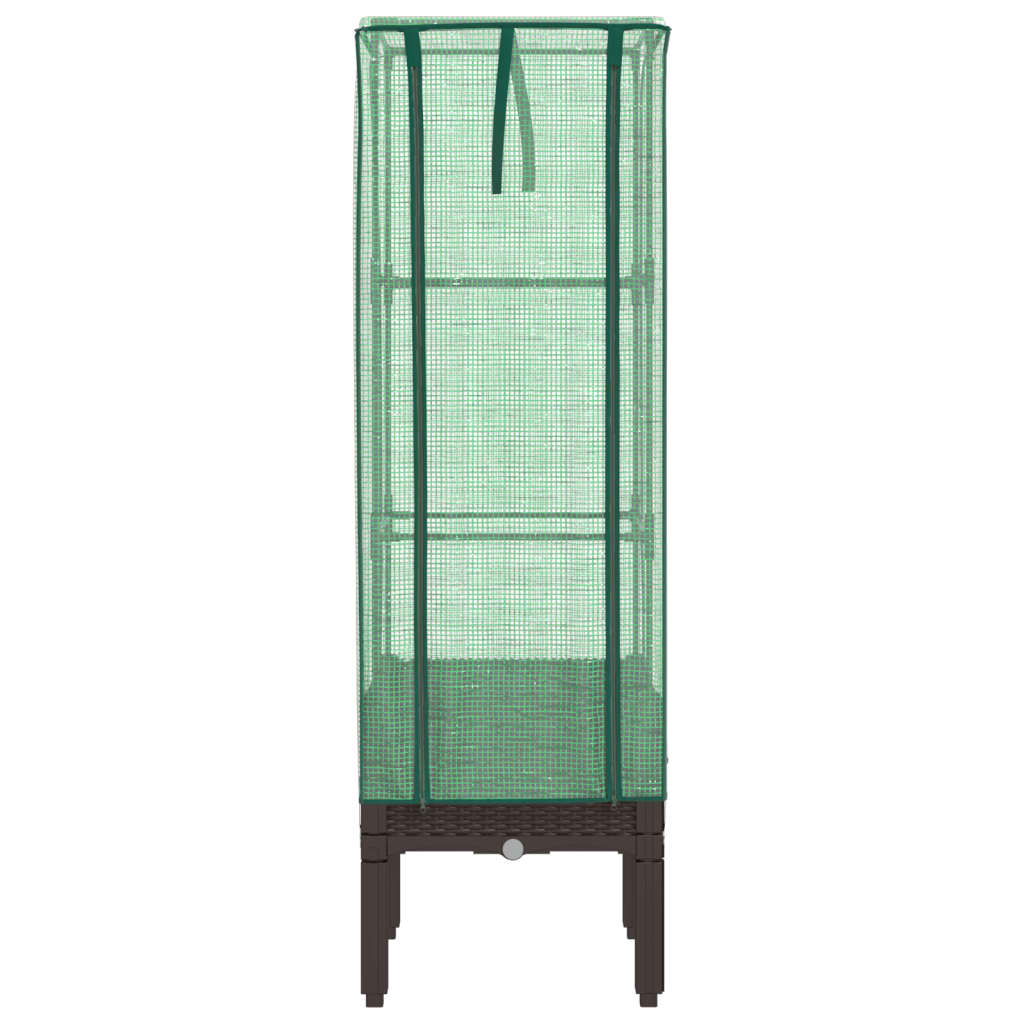 Plantenbak verhoogd met kashoes 40x40x140 cm rattanlook is nu te koop bij PeponiXL, paradijselijk wonen!