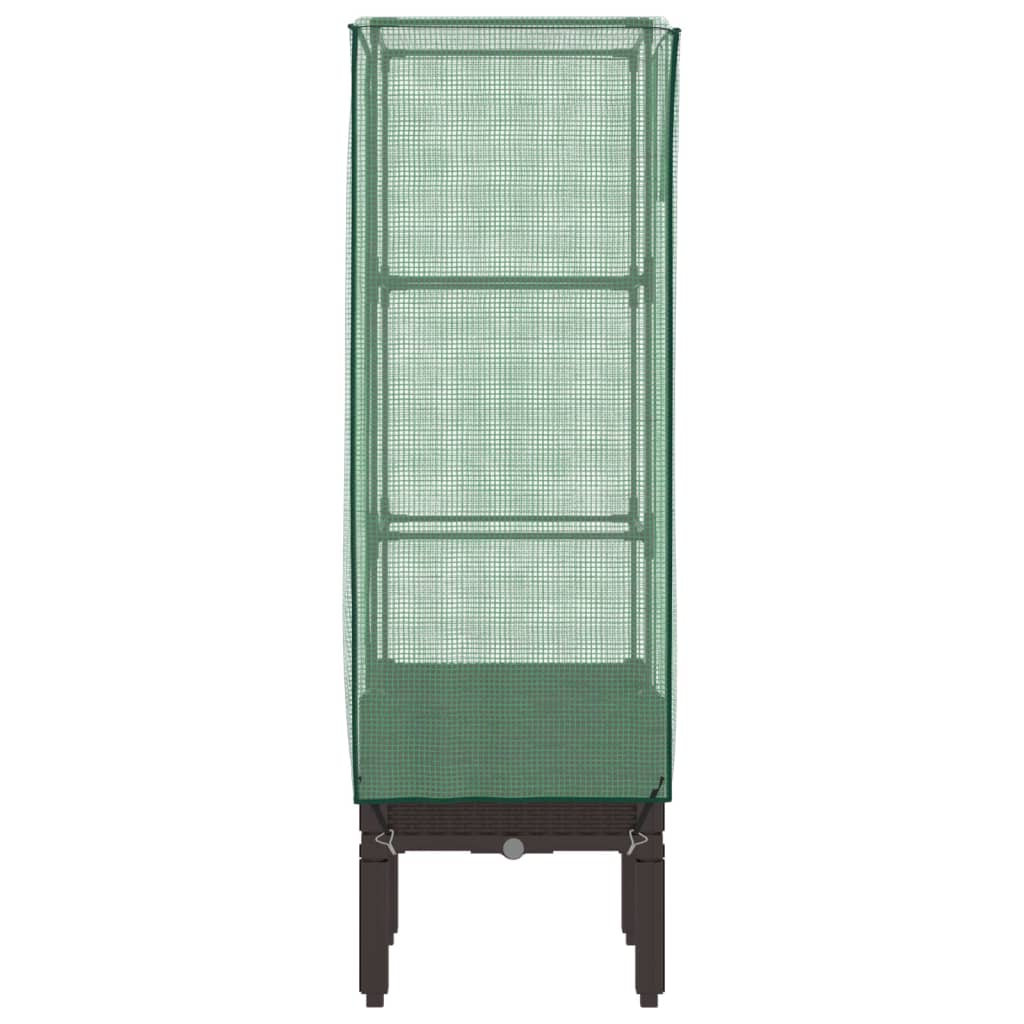 Plantenbak verhoogd met kashoes 40x40x140 cm rattanlook is nu te koop bij PeponiXL, paradijselijk wonen!