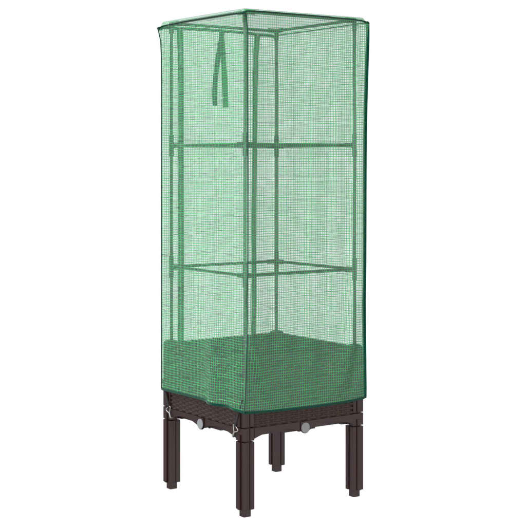 Plantenbak verhoogd met kashoes 40x40x140 cm rattanlook is nu te koop bij PeponiXL, paradijselijk wonen!