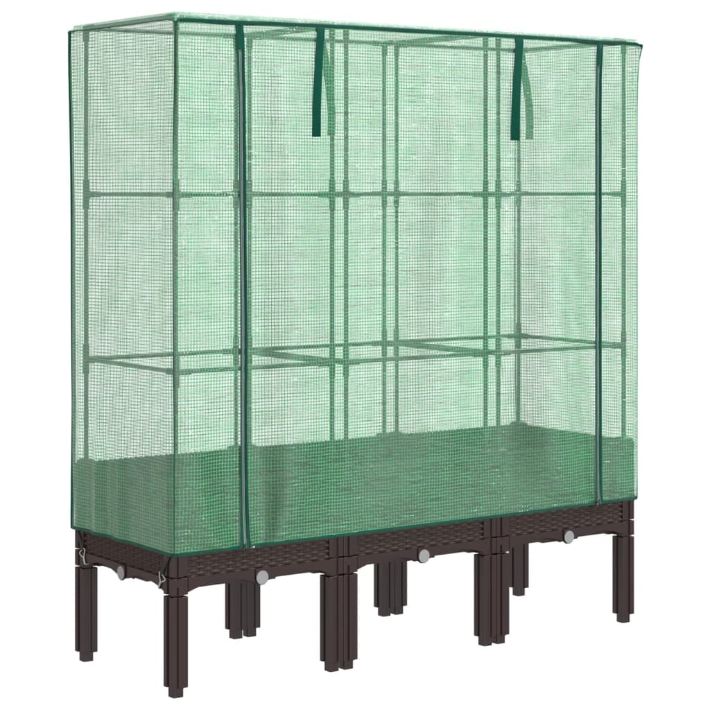 Plantenbak verhoogd met kashoes 120x40x140 cm rattanlook is nu te koop bij PeponiXL, paradijselijk wonen!