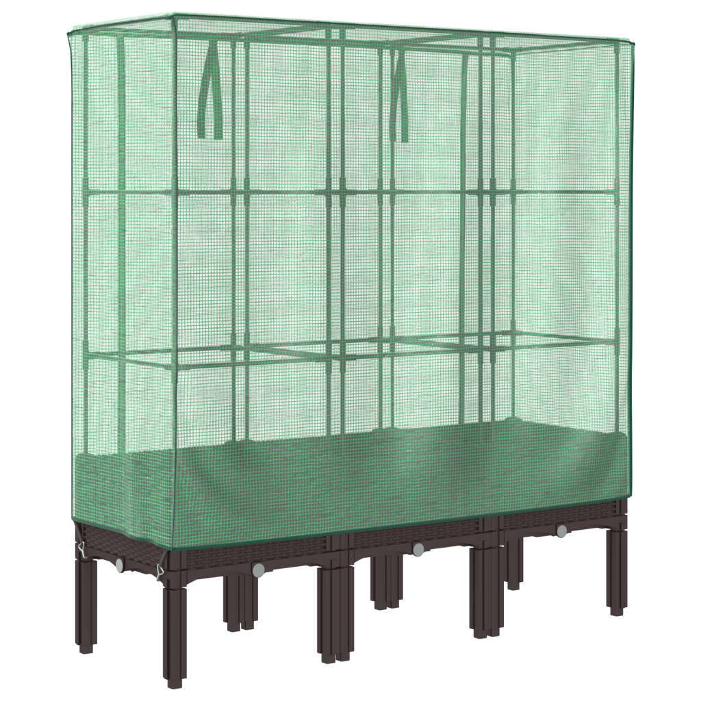 Plantenbak verhoogd met kashoes 120x40x140 cm rattanlook is nu te koop bij PeponiXL, paradijselijk wonen!