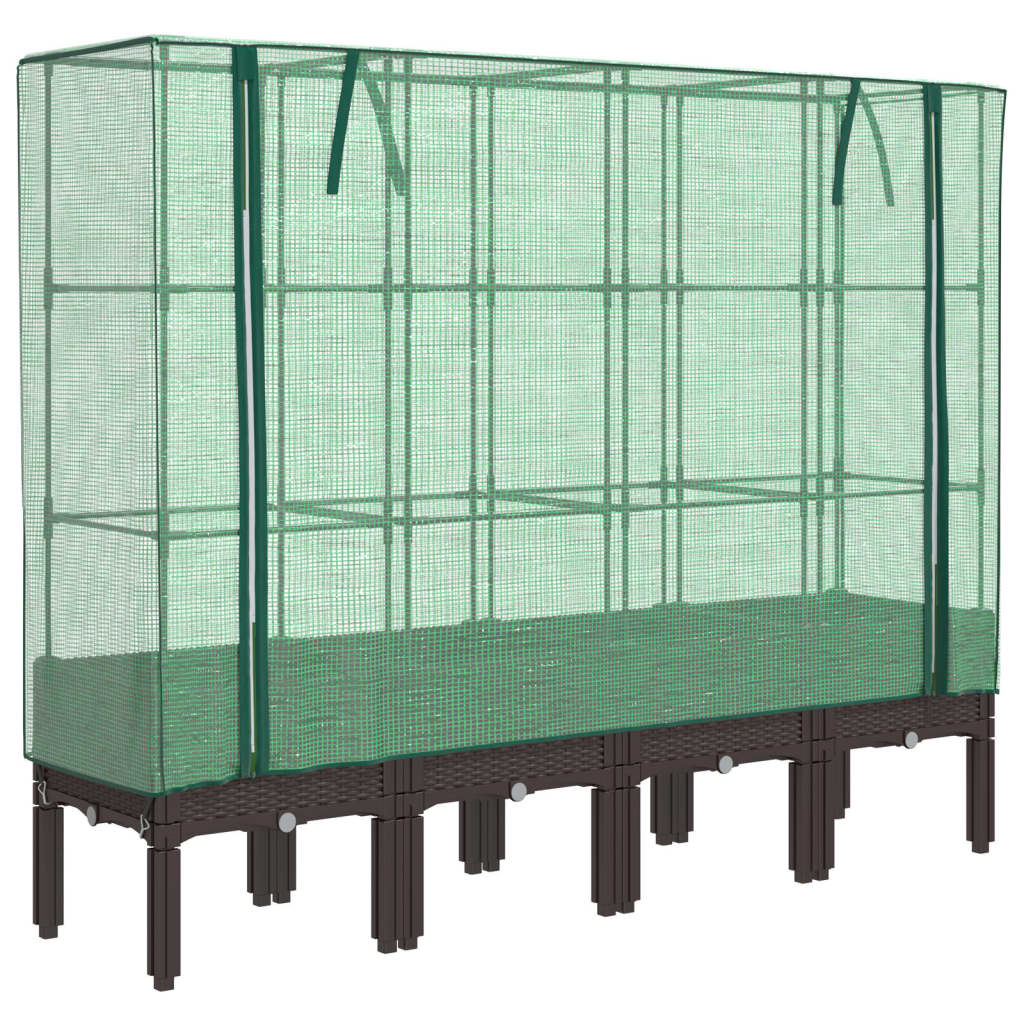 Plantenbak verhoogd met kashoes 160x40x140 cm rattanlook is nu te koop bij PeponiXL, paradijselijk wonen!