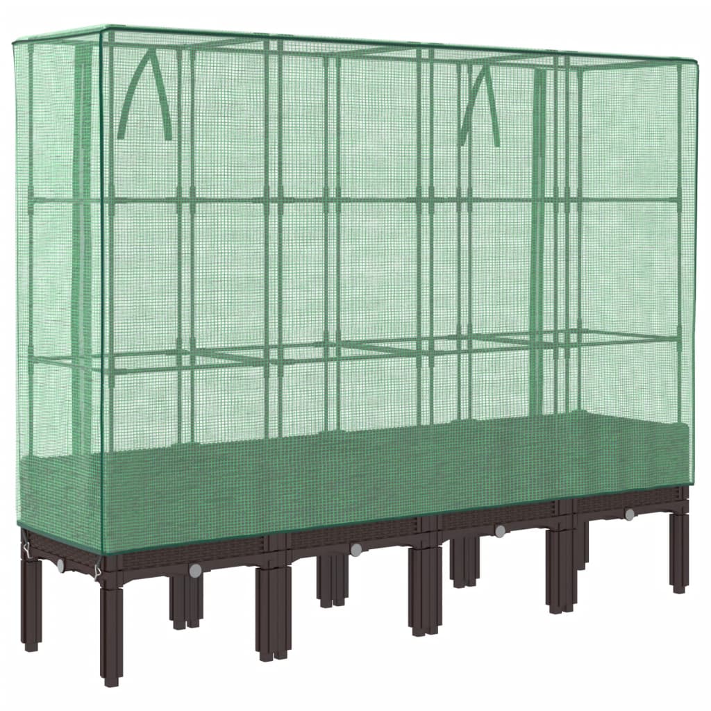 Plantenbak verhoogd met kashoes 160x40x140 cm rattanlook is nu te koop bij PeponiXL, paradijselijk wonen!