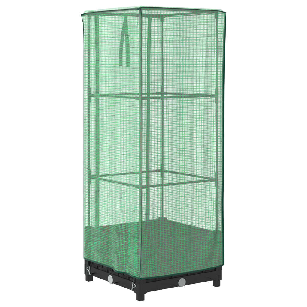 Plantenbak verhoogd met kashoes 40x40x123 cm rattanlook is nu te koop bij PeponiXL, paradijselijk wonen!