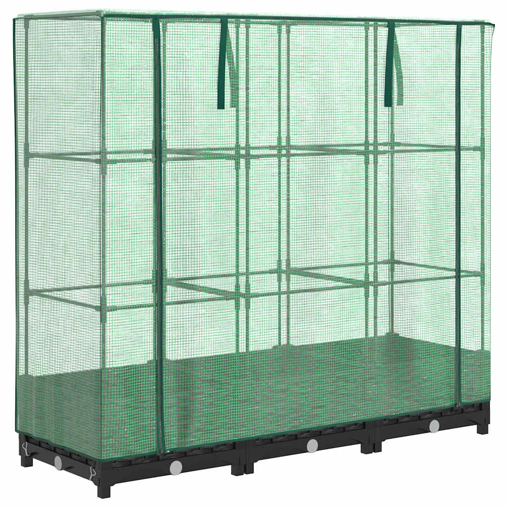 Verhoogde plantenbak met kashoes rotanlook 120x40x123 cm is nu te koop bij PeponiXL, paradijselijk wonen!