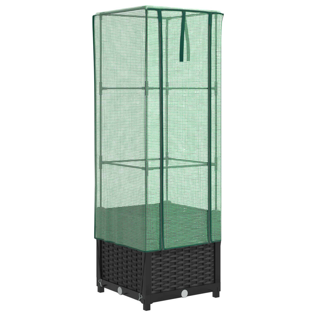 Plantenbak verhoogd met kashoes 40x40x139 cm rattanlook is nu te koop bij PeponiXL, paradijselijk wonen!