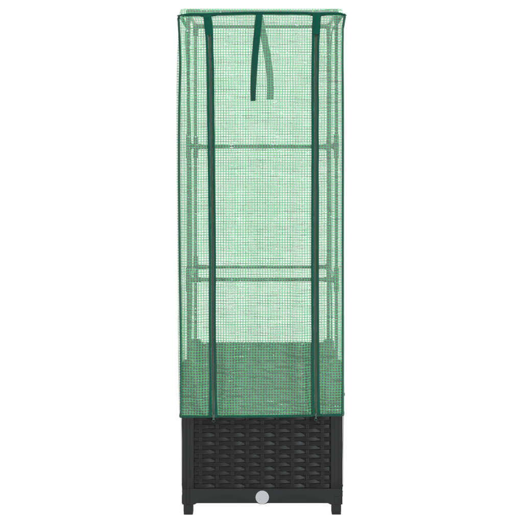 Plantenbak verhoogd met kashoes 40x40x139 cm rattanlook is nu te koop bij PeponiXL, paradijselijk wonen!