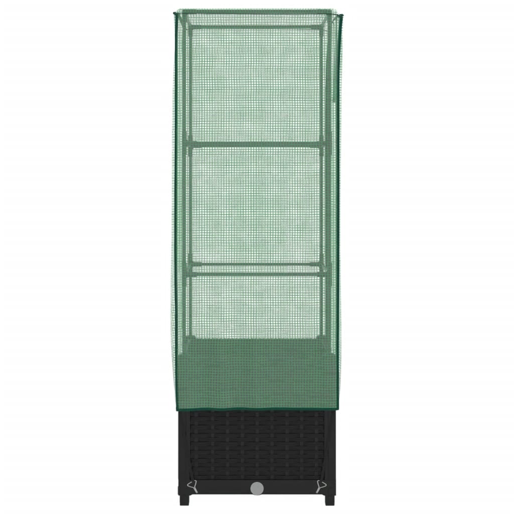 Plantenbak verhoogd met kashoes 40x40x139 cm rattanlook is nu te koop bij PeponiXL, paradijselijk wonen!