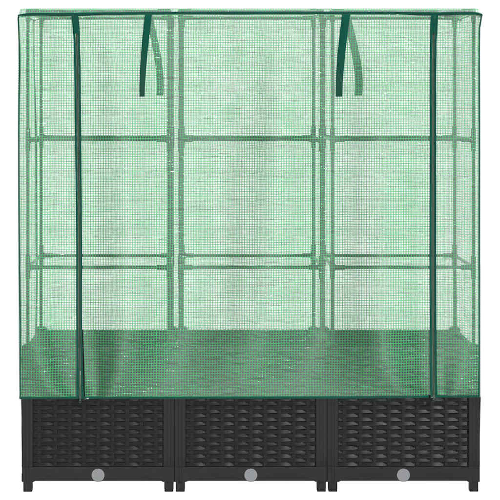 Plantenbak verhoogd met kashoes 120x40x138 cm rattanlook is nu te koop bij PeponiXL, paradijselijk wonen!