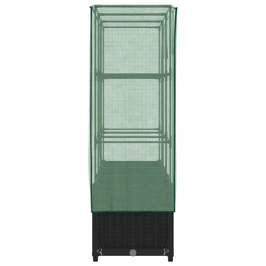 Plantenbak verhoogd met kashoes 120x40x138 cm rattanlook is nu te koop bij PeponiXL, paradijselijk wonen!