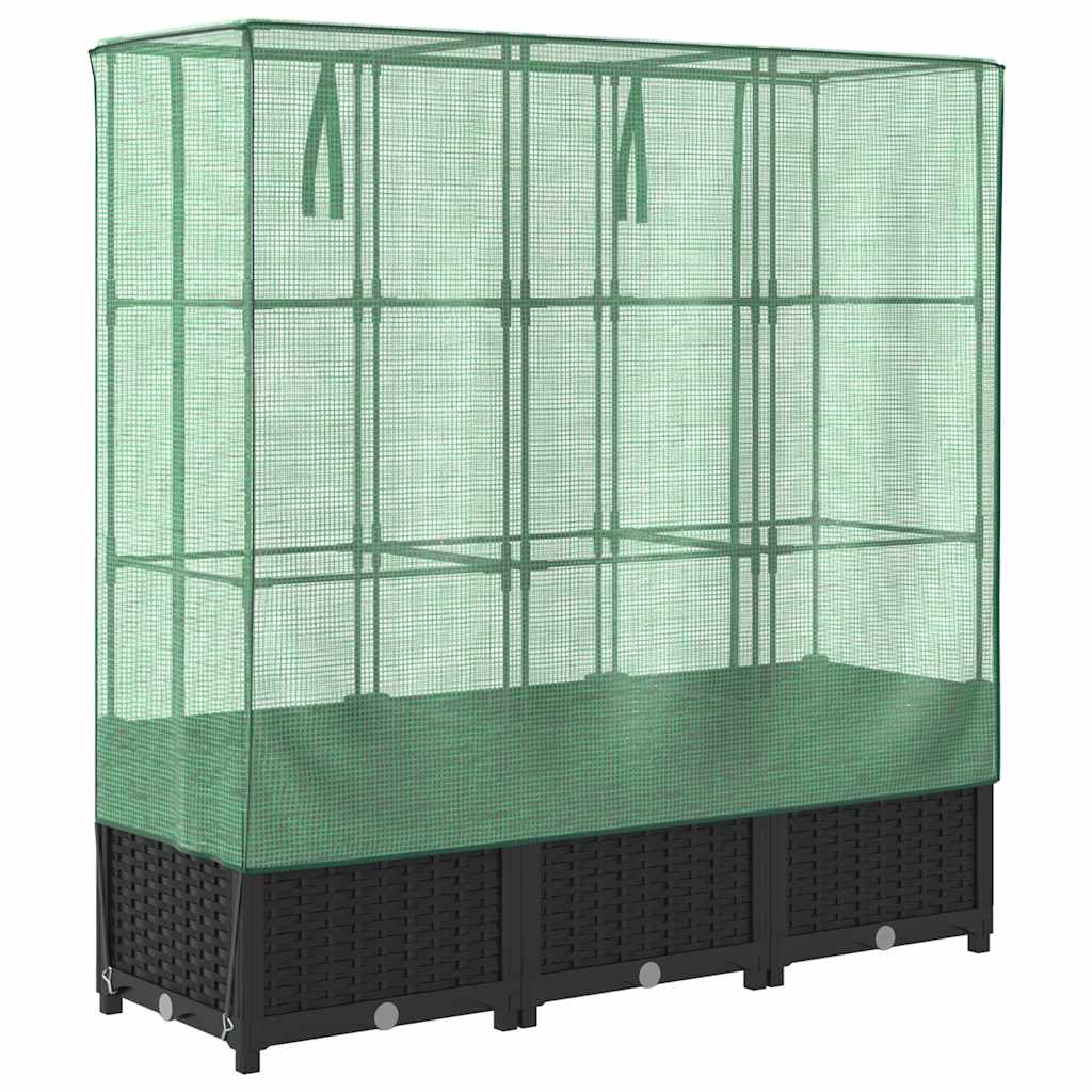 Plantenbak verhoogd met kashoes 120x40x138 cm rattanlook is nu te koop bij PeponiXL, paradijselijk wonen!