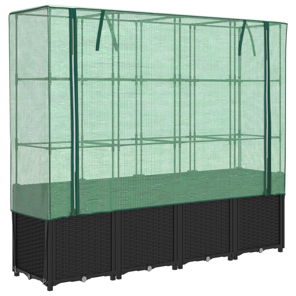 Verhoogde plantenbak met kashoes rotanlook 160x40x153 cm is nu te koop bij PeponiXL, paradijselijk wonen!
