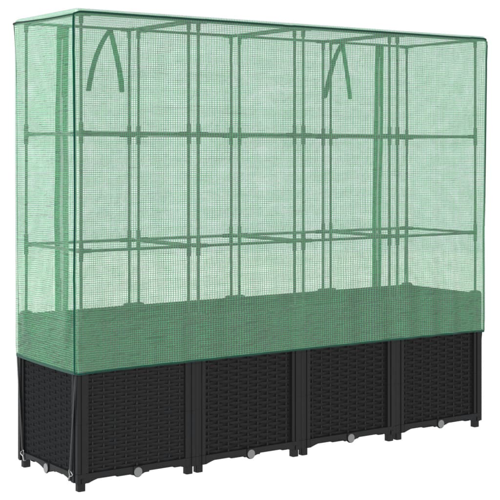 Verhoogde plantenbak met kashoes rotanlook 160x40x153 cm is nu te koop bij PeponiXL, paradijselijk wonen!
