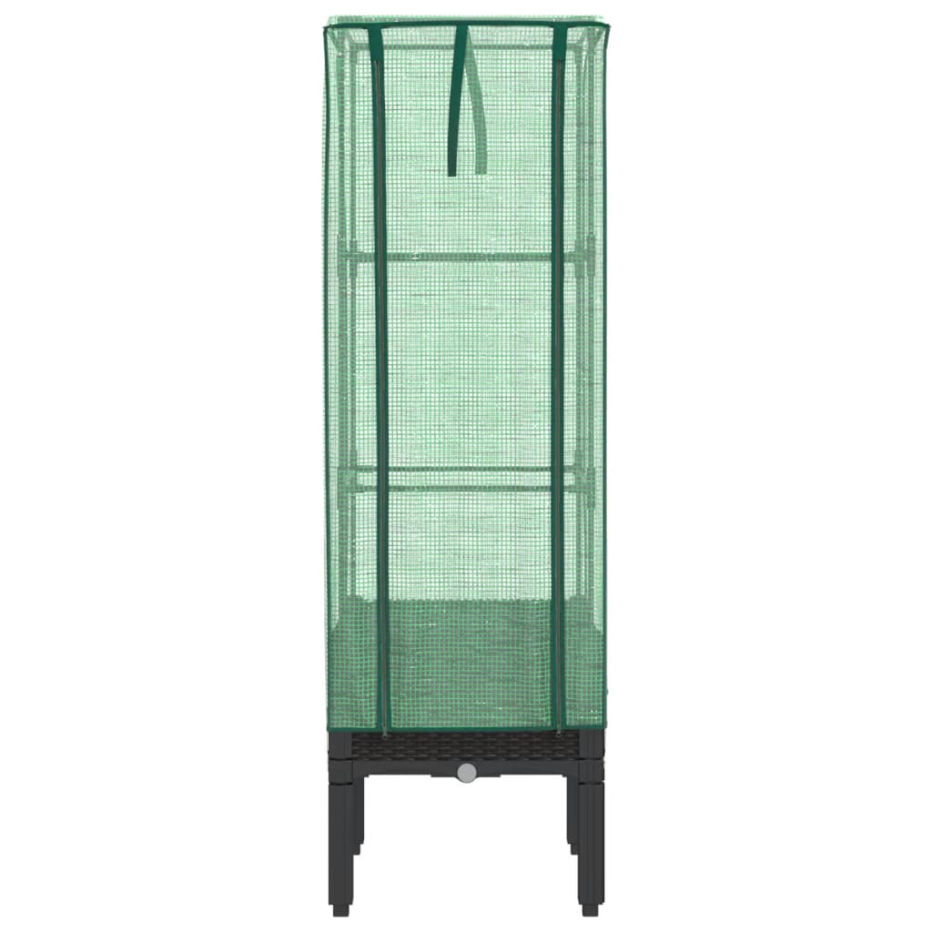 Plantenbak verhoogd met kashoes 40x40x140 cm rattanlook is nu te koop bij PeponiXL, paradijselijk wonen!