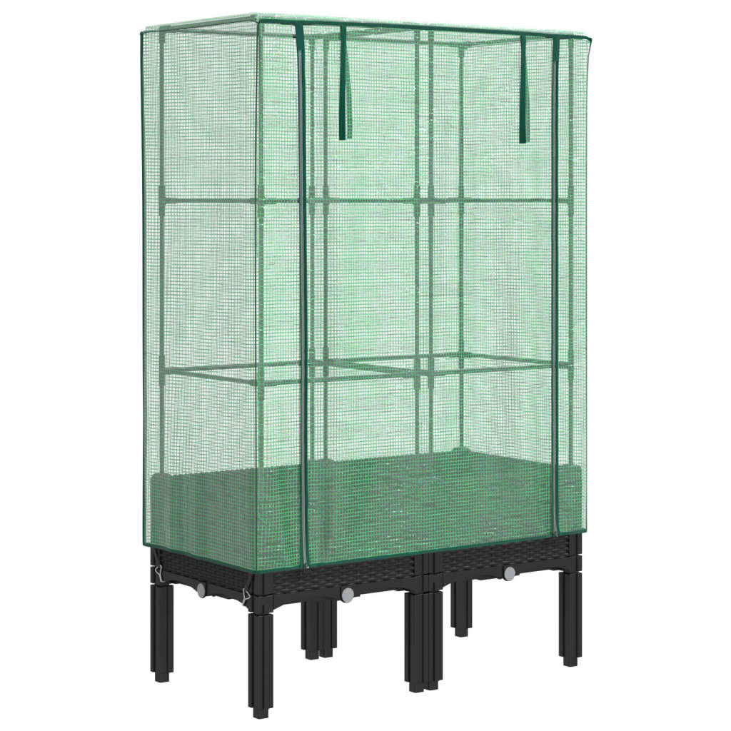 Plantenbak verhoogd met kashoes 80x40x140 cm rattanlook is nu te koop bij PeponiXL, paradijselijk wonen!