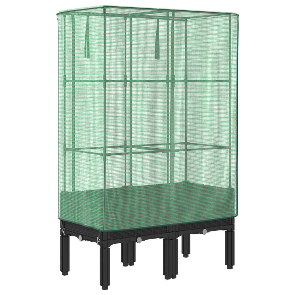 Plantenbak verhoogd met kashoes 80x40x140 cm rattanlook is nu te koop bij PeponiXL, paradijselijk wonen!