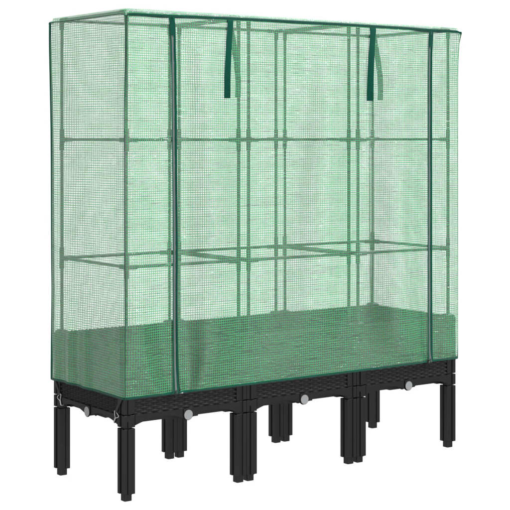 Plantenbak verhoogd met kashoes 120x40x140 cm rattanlook is nu te koop bij PeponiXL, paradijselijk wonen!