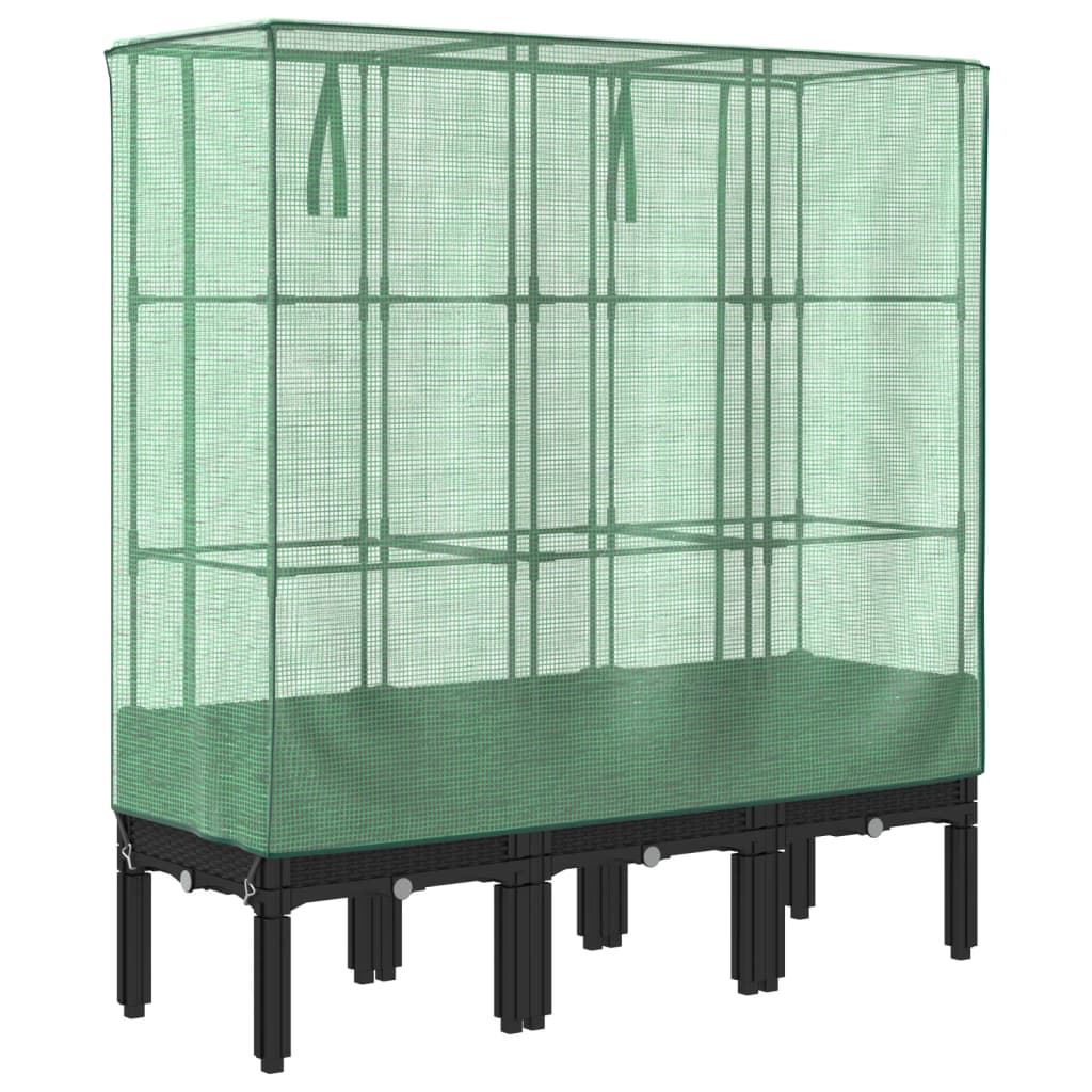 Plantenbak verhoogd met kashoes 120x40x140 cm rattanlook is nu te koop bij PeponiXL, paradijselijk wonen!