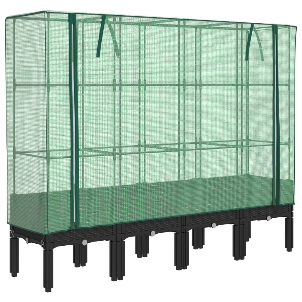 Plantenbak verhoogd met kashoes 160x40x140 cm rattanlook is nu te koop bij PeponiXL, paradijselijk wonen!