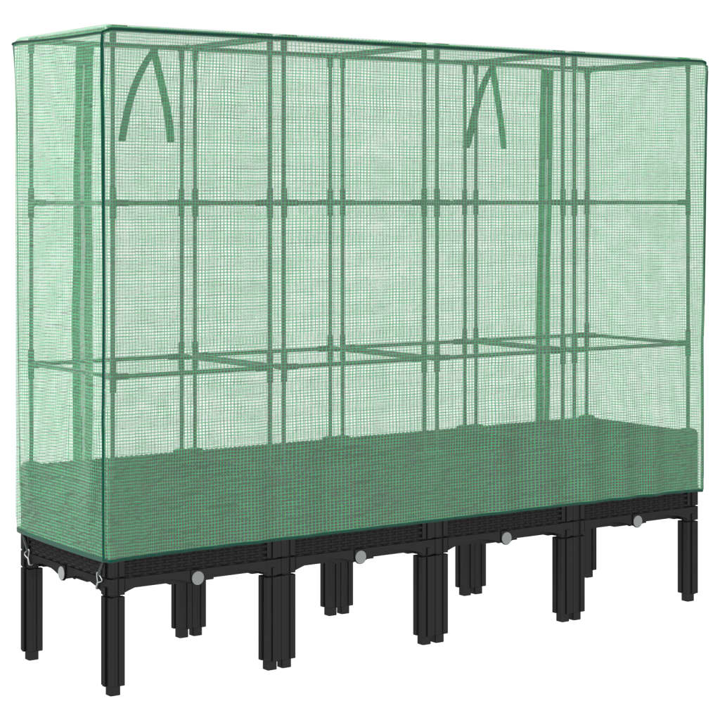 Plantenbak verhoogd met kashoes 160x40x140 cm rattanlook is nu te koop bij PeponiXL, paradijselijk wonen!