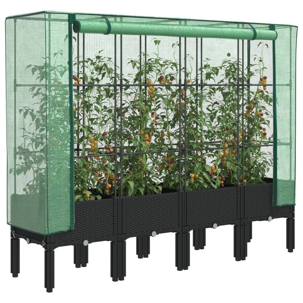 Plantenbak verhoogd met kashoes 160x40x140 cm rattanlook is nu te koop bij PeponiXL, paradijselijk wonen!