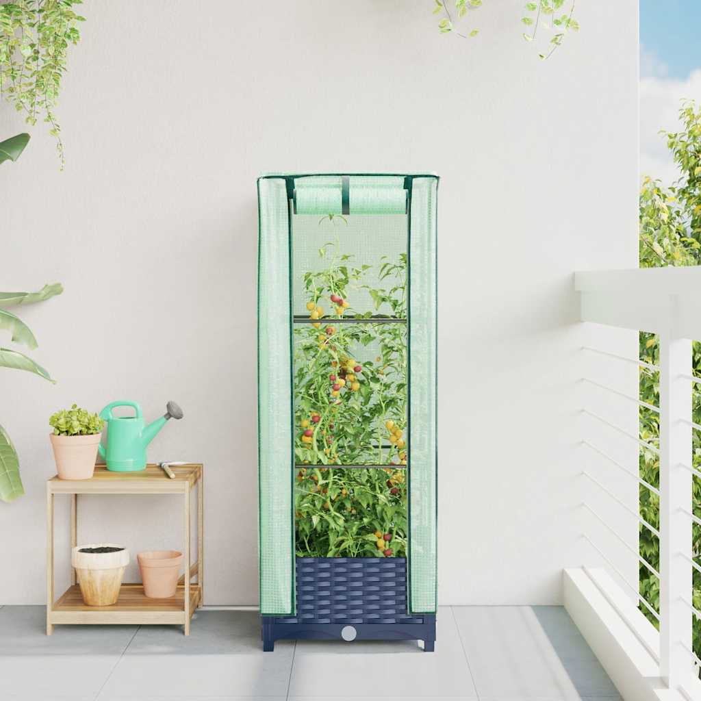 Plantenbak verhoogd met kashoes 40x40x123 cm rattanlook is nu te koop bij PeponiXL, paradijselijk wonen!