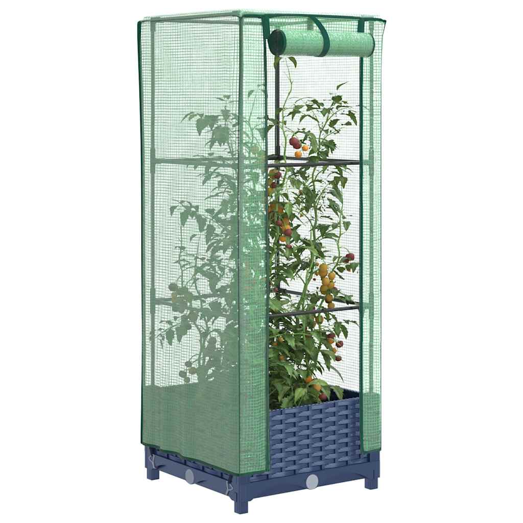 Plantenbak verhoogd met kashoes 40x40x123 cm rattanlook is nu te koop bij PeponiXL, paradijselijk wonen!