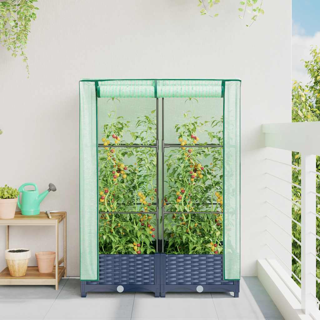 Plantenbak verhoogd met kashoes 80x40x123 cm rattanlook is nu te koop bij PeponiXL, paradijselijk wonen!
