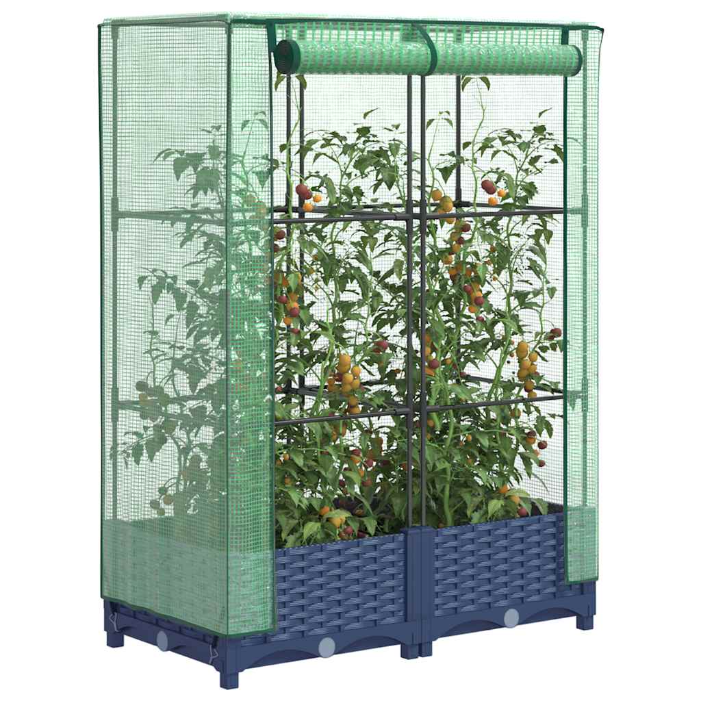 Plantenbak verhoogd met kashoes 80x40x123 cm rattanlook is nu te koop bij PeponiXL, paradijselijk wonen!
