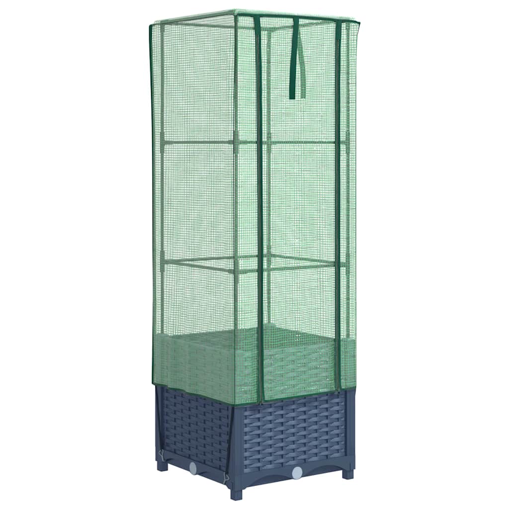Plantenbak verhoogd met kashoes 40x40x139 cm rattanlook is nu te koop bij PeponiXL, paradijselijk wonen!