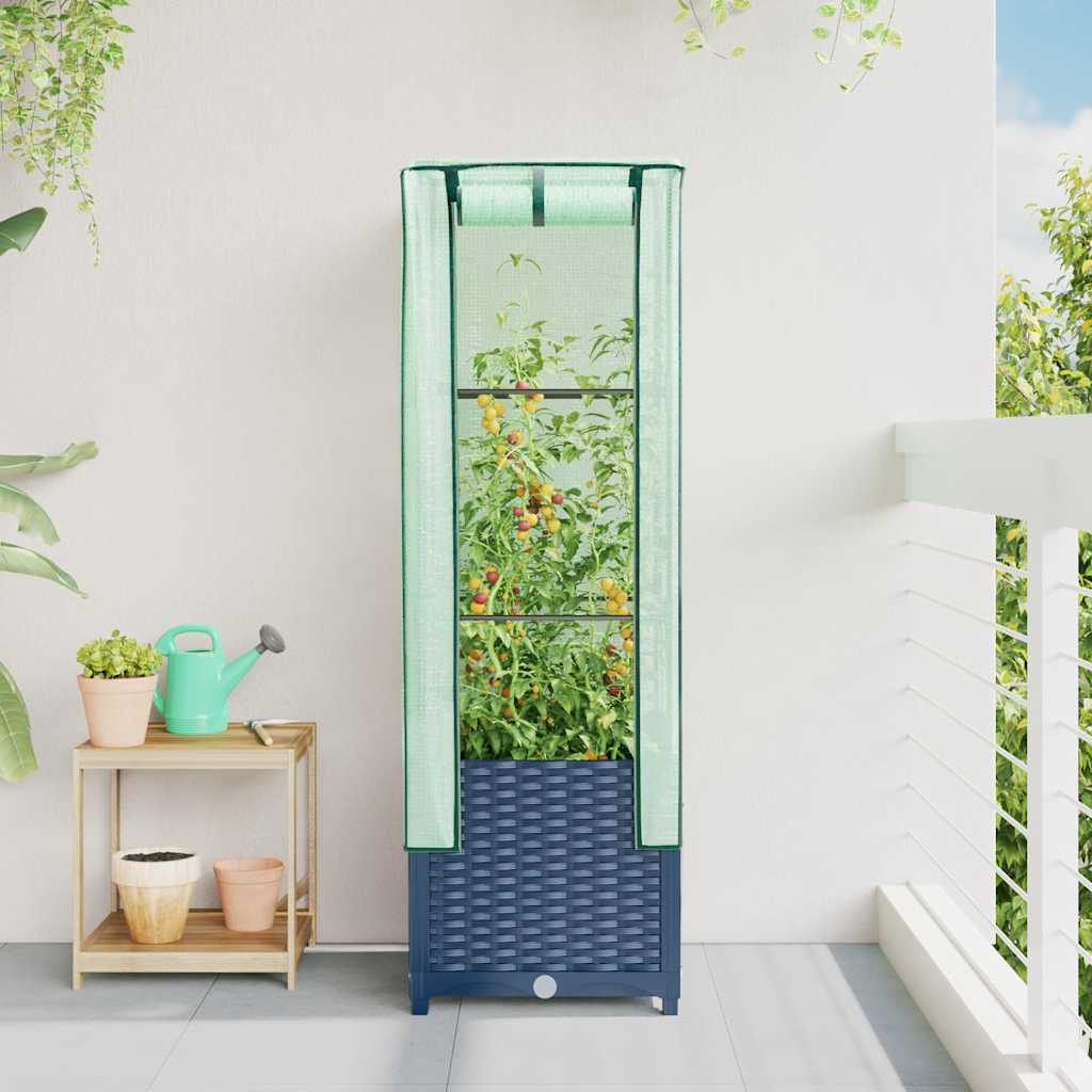 Plantenbak verhoogd met kashoes 40x40x139 cm rattanlook is nu te koop bij PeponiXL, paradijselijk wonen!