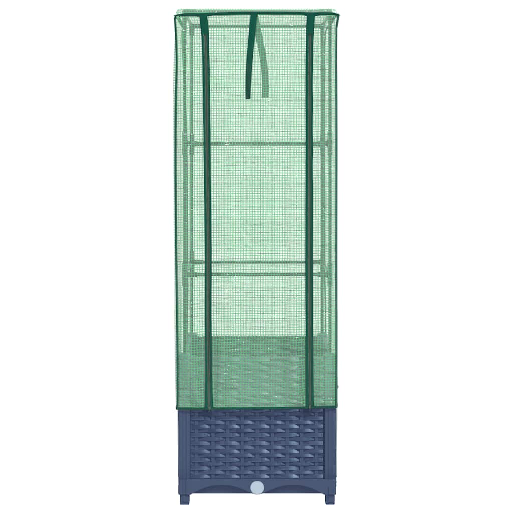 Plantenbak verhoogd met kashoes 40x40x139 cm rattanlook is nu te koop bij PeponiXL, paradijselijk wonen!