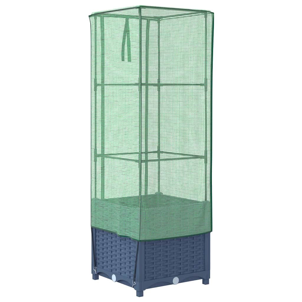 Plantenbak verhoogd met kashoes 40x40x139 cm rattanlook is nu te koop bij PeponiXL, paradijselijk wonen!