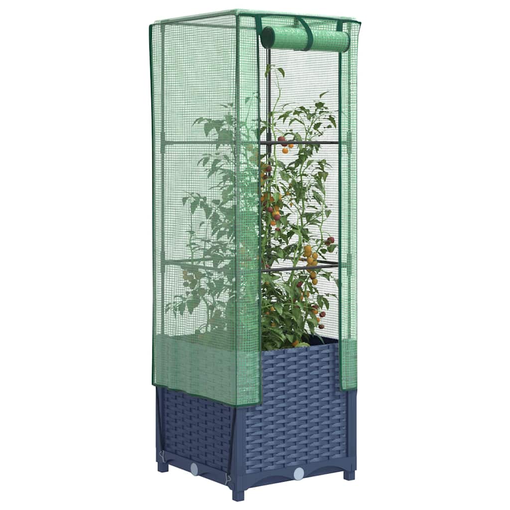 Plantenbak verhoogd met kashoes 40x40x139 cm rattanlook is nu te koop bij PeponiXL, paradijselijk wonen!