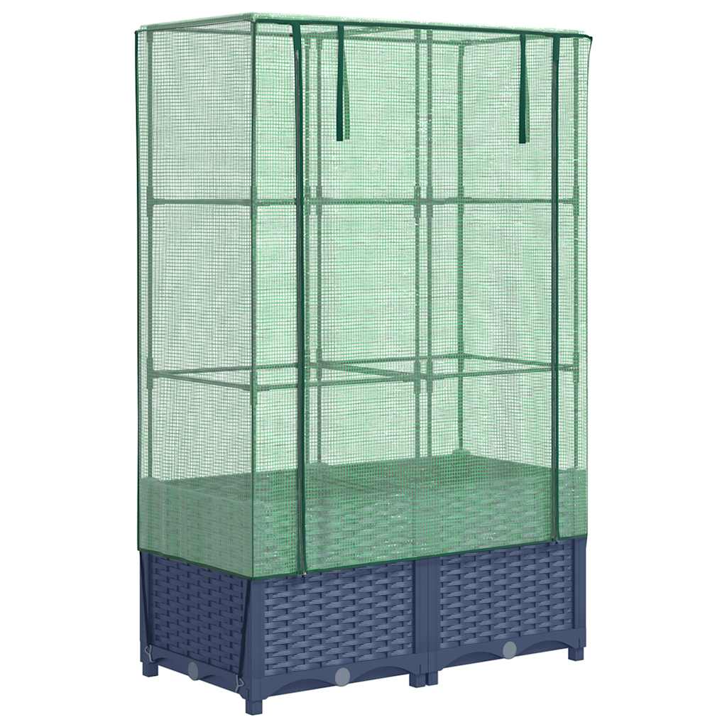 Plantenbak verhoogd met kashoes 80x40x138 cm rattanlook is nu te koop bij PeponiXL, paradijselijk wonen!