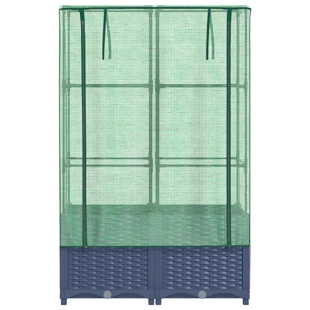 Plantenbak verhoogd met kashoes 80x40x138 cm rattanlook is nu te koop bij PeponiXL, paradijselijk wonen!