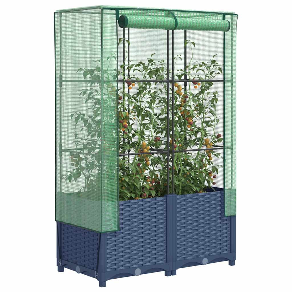 Plantenbak verhoogd met kashoes 80x40x138 cm rattanlook is nu te koop bij PeponiXL, paradijselijk wonen!