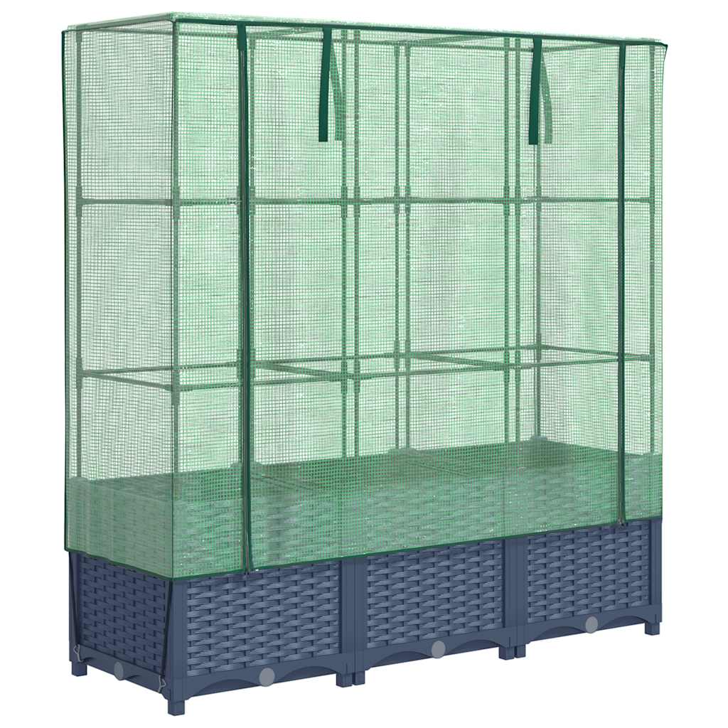 Plantenbak verhoogd met kashoes 120x40x138 cm rattanlook is nu te koop bij PeponiXL, paradijselijk wonen!